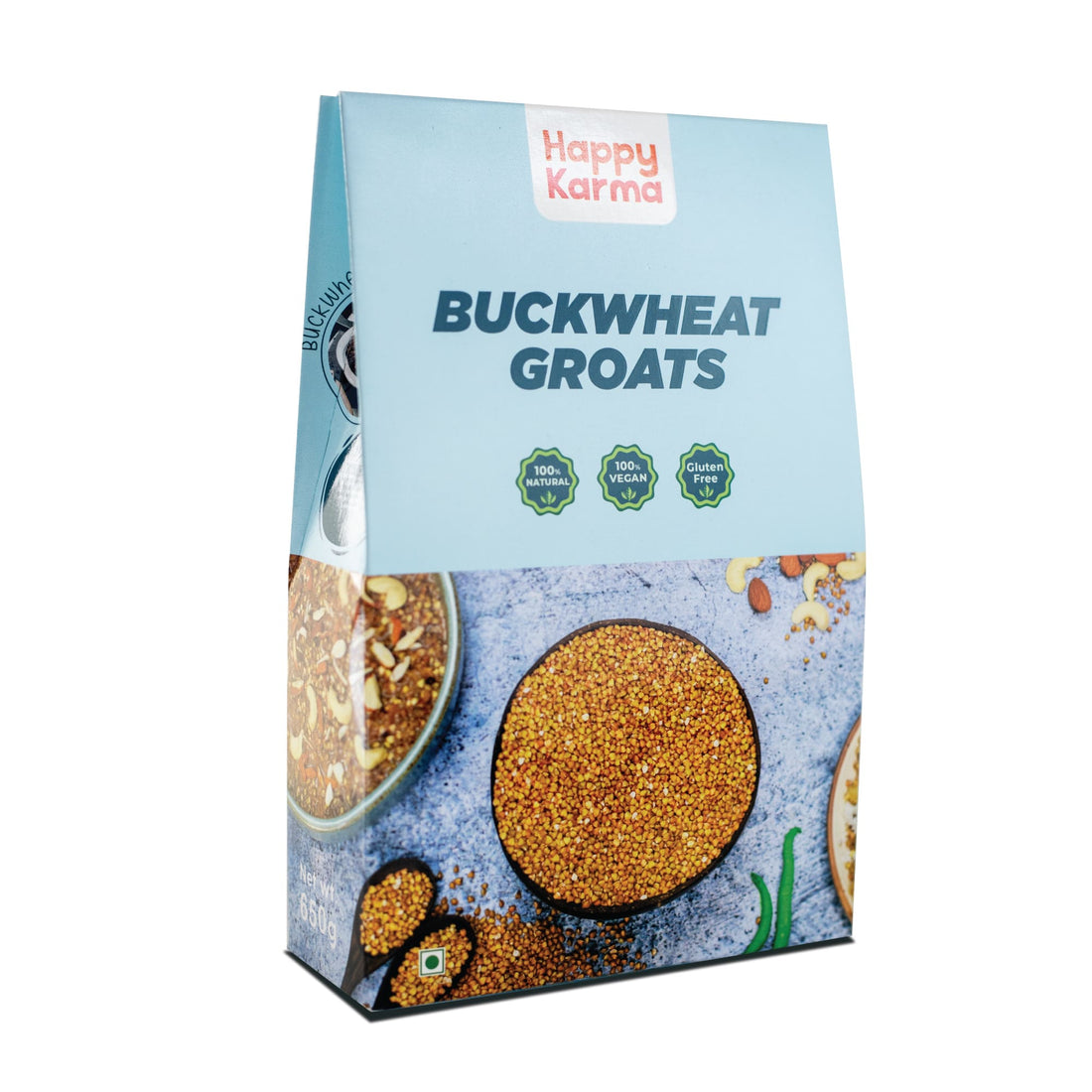 Happy Karma Buckwheat Groats Kuttu 650g - 100% Gluten-Free Buckwheat for Navratri Fasting