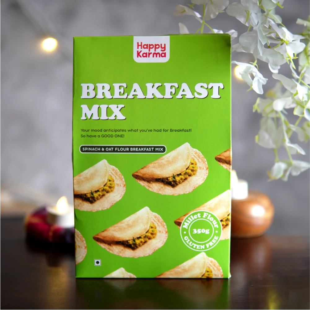Happy Karma Breakfast Mix | Oats Spinach | 350g- Free Chutney premix