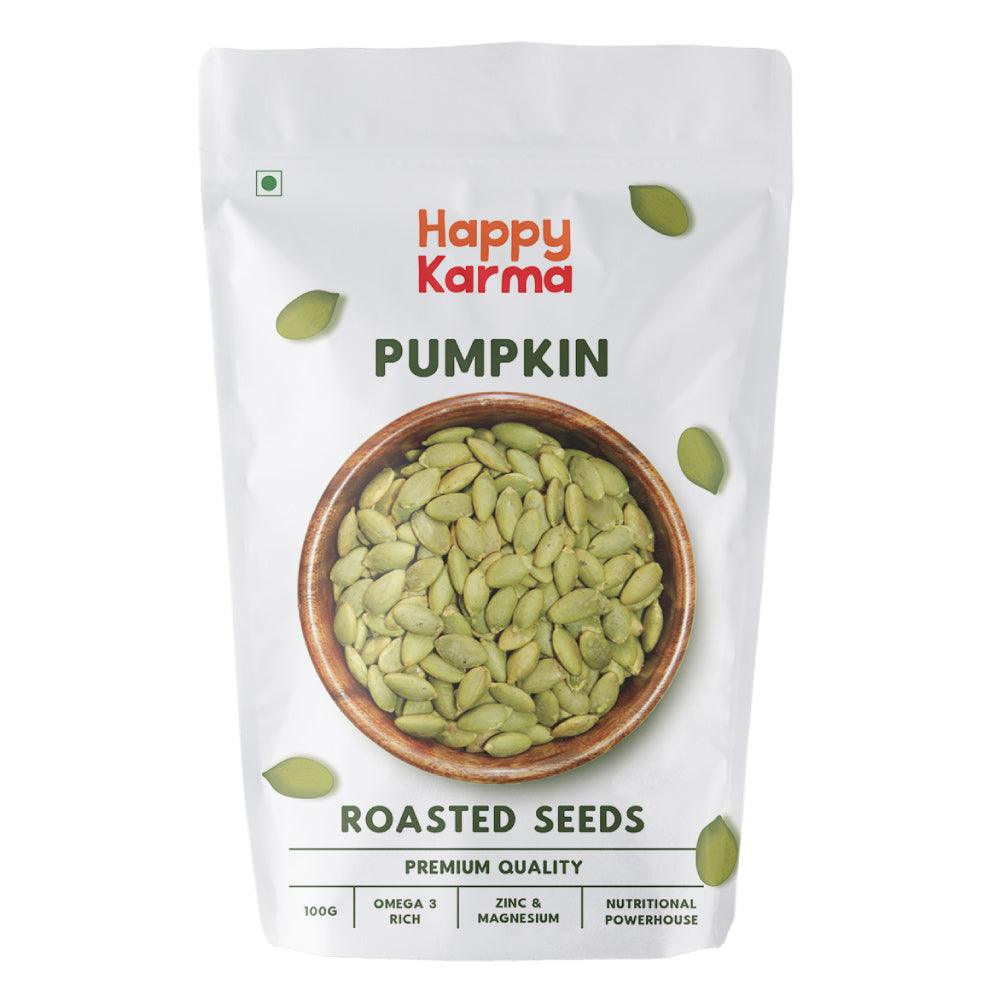 Buy Roasted Pumpkin Seeds 100g - For Healthy Heart - Happy Karma