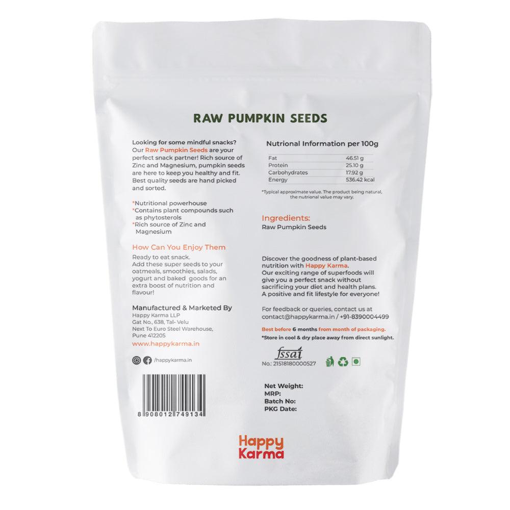 Raw Pumpkin Seeds 350g - Nutritional Powerhouse - Happy Karma