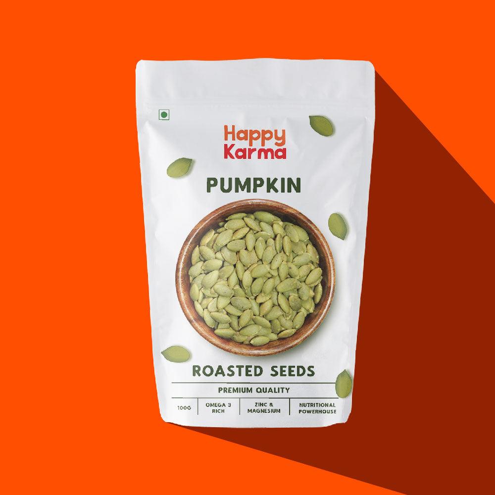 Buy Roasted Pumpkin Seeds 100g - For Healthy Heart - Happy Karma