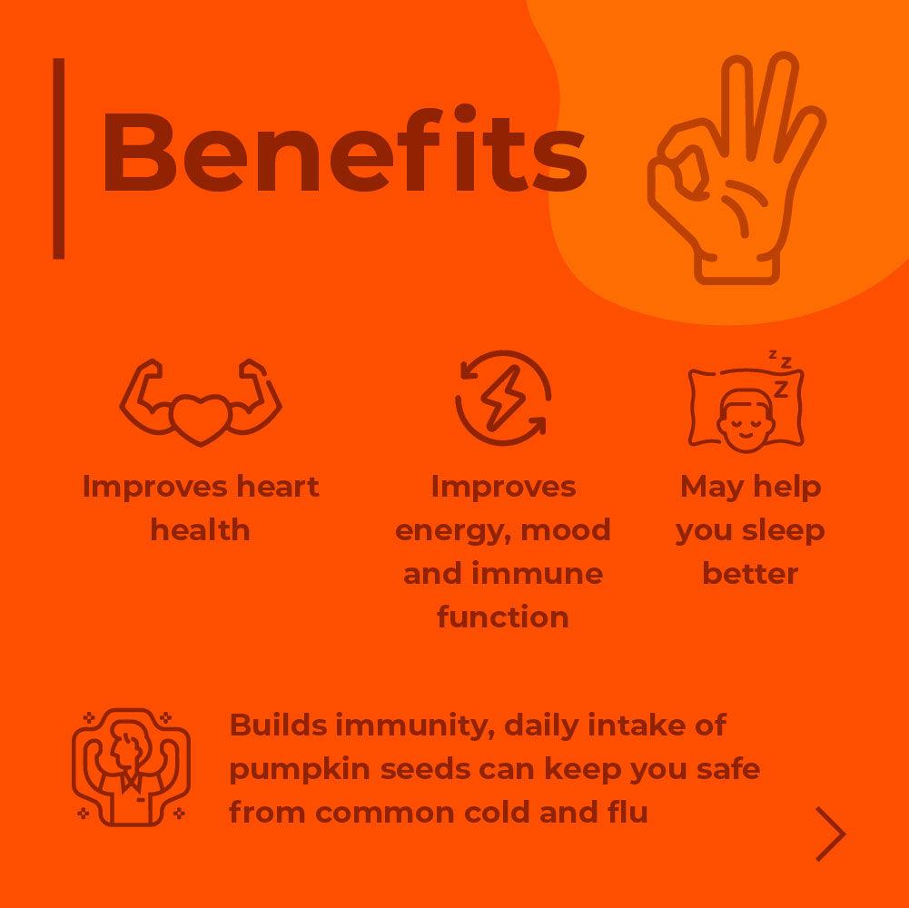 Buy Roasted Pumpkin Seeds 100g - For Healthy Heart - Happy Karma
